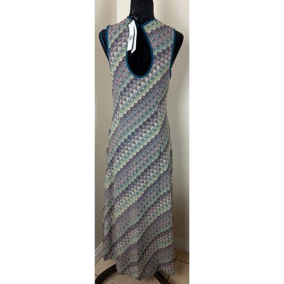 Donna Morgan Blue Multi Dress With Mini Under Dress - Picture 5 of 11